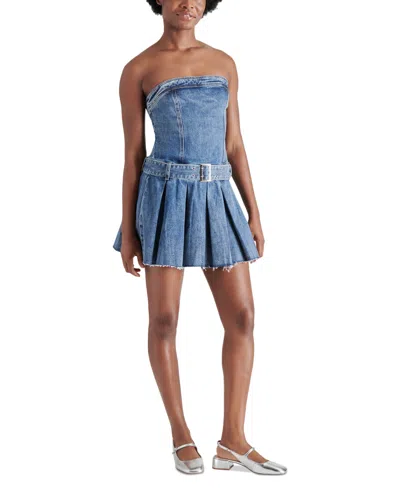 STEVE MADDEN WOMEN'S ROWE STRAPLESS DENIM DRESS
