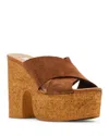 Steve Madden Saffron Platform Sandal In Chestnut Suede
