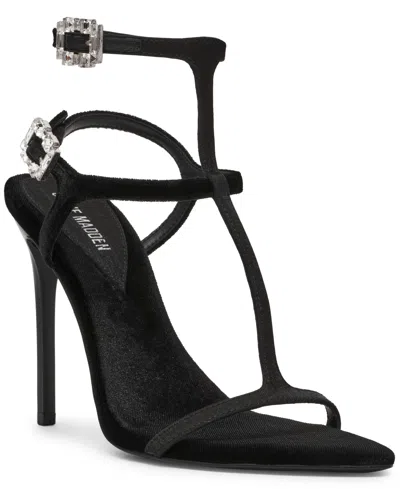 Steve Madden Women's Salma T-strap Stiletto High-heel Dress Sandals In Black