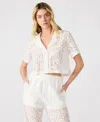Steve Madden Sandra Lace Crop Button-up Shirt