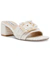 Steve Madden Sandre Block Heel Sandal In White Raffia