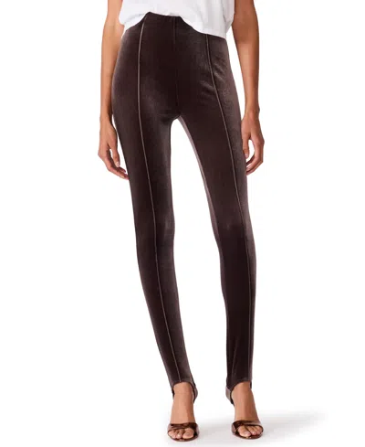 Steve Madden Women's Sandrine Stirrup High-waisted Velvet Leggings In Burgundy