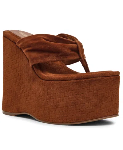 Steve Madden Women's Saucy High-platform Wedge Heel Sandals In Burgundy