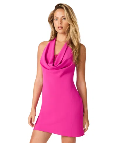 Steve Madden Women's Scoop Neck Mini Dress In Fuschia