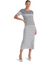 Steve Madden Selah Stripe Knit Midi Dress In Ivory Stripe