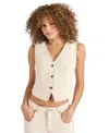 Steve Madden Selene Denim Vest In Oatmeal