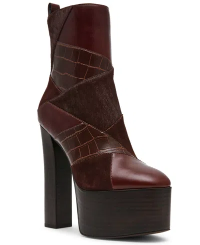 Steve Madden Women's Semona High Platform Dress Booties In Brown