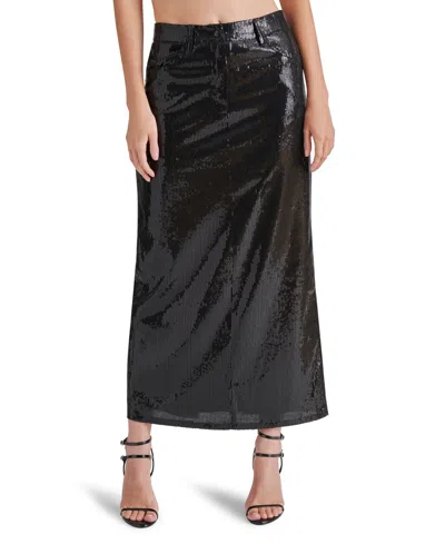Steve Madden Women's Sequin Five-pocket Maxi Skirt In Black