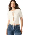 Steve Madden Sereia Tie Front Crop Cardigan In White