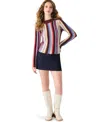 Steve Madden Women's Serra Stripe Rib Mix Knit Sweater In Multi