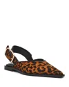 Steve Madden Shay Genuine Calf Hair Pointed Toe Slingback Flat In Animal Print