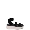 Steve Madden Shelle Womens Slip On Elastic Platform Sandals In Black
