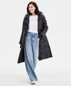 Steve Madden Women's Shiny Hooded Maxi Puffer Coat In Black