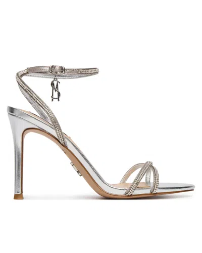 Steve Madden Silver Leather Sandals In Gold