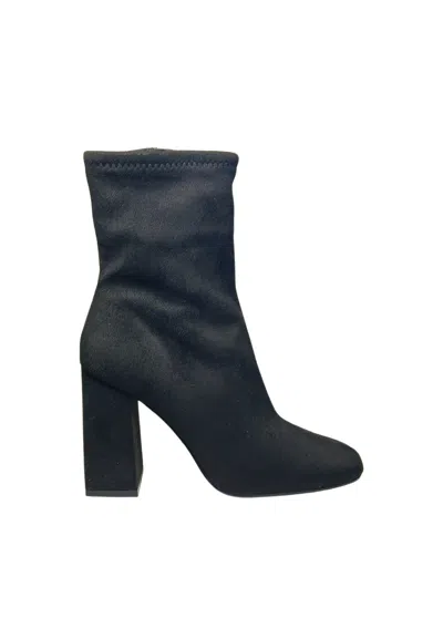 Steve Madden Women's Shoes  Black- Boots With Round Toe And Square Heel