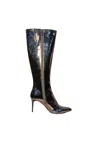 Steve Madden Women's Shoes  Lovable Pewter- Mirrored Paint Boot In Gray