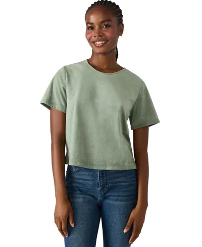 Steve Madden Women's Short Sleeve Crewneck Top In Green