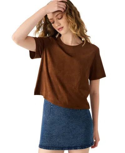 Steve Madden Women's Short Sleeve Crewneck Top In Multi