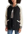 Steve Madden Women's Skylie Faux-leather Varsity Jacket In Black