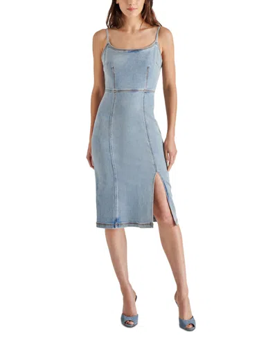 STEVE MADDEN WOMEN'S SLIT-FRONT GISELLE DENIM MIDI DRESS