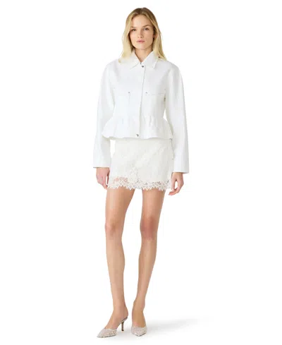 Steve Madden Women's Sloan Collared Zipper Jacket In Gray