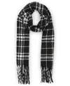 Steve Madden Women's Soft Midweight Plaid Scarf In Black
