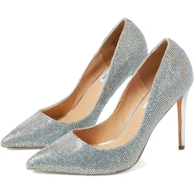 Steve Madden Women's  Altisha Pumps Silver Multi Rhinestone Stiletto Heel Htat394