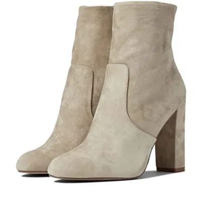 Steve Madden Women's  Editor Boots Sand Suede Block Heel Bootie Htat388 In Neutral