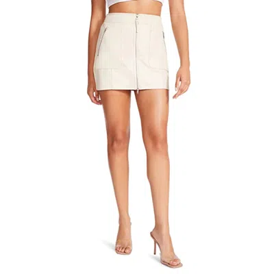 Steve Madden Women's  Ida Bm309707 Skirt Bone Ivory Zip Front Pencil Jzz313 In White