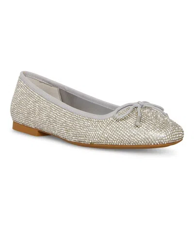 Steve Madden Women's  Steffie-r Flat Silver Rhinestone Slip-on Htat412