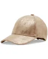 Steve Madden Women's Stone Distressed Metallic Baseball Cap In Tan