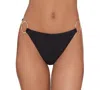 Steve Madden Womens Triangle Double Rings V Neck Top Strap Side Bikini Bottoms In Black
