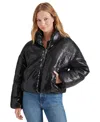Steve Madden Stratton Sequined Cropped Puffer Jacket In Black