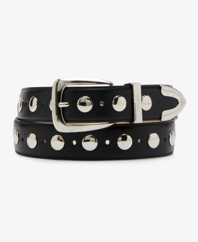 Steve Madden Women's Studded Faux-leather Belt In Black