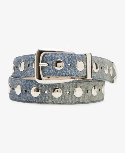 Steve Madden Women's Studded Faux-leather Belt In Denim