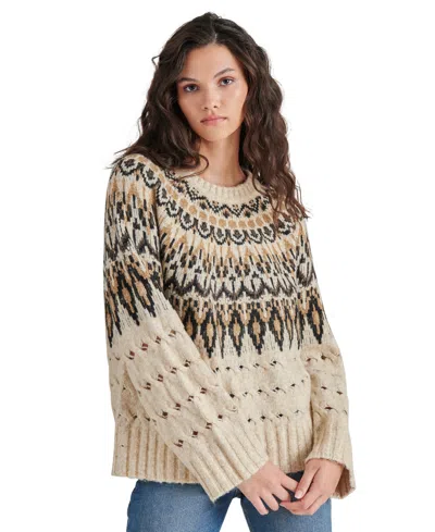 Steve Madden Women's Suzette Fair Isle Sweater In Black Multi
