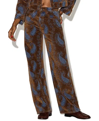Steve Madden Women's Sydnee High-waisted Wide-leg Paisley-print Jeans In Multi