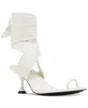Steve Madden Utilize Womens Faux Leather Wrap Heels In White Leather