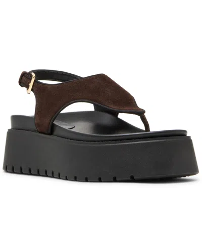 Steve Madden Women's Tabor Hooded Flatform Thong Sandals In Brown