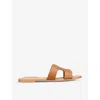 STEVE MADDEN STEVE MADDEN WOMEN'S TAN ZARNIA CUT-OUT STRAP LEATHER SANDALS