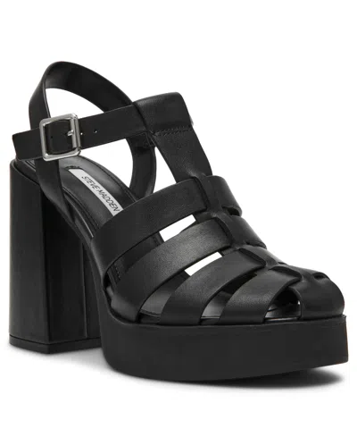 Steve Madden Women's Teller Platform Fisherman Heels Sandals In Black