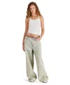 Steve Madden Magnus Low Rise Wide Leg Jeans In Stone Blue