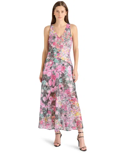 Steve Madden Women's Theo Printed Lace Sleeveless Dress In Black Multi