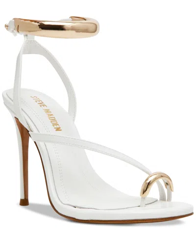 Steve Madden Women's Tia Bracelet Stiletto Dress Sandals In White