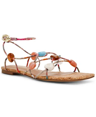 STEVE MADDEN WOMEN'S TIDES STUDDED STRAPPY FLAT SANDALS