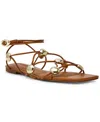 Steve Madden Women's Tides Studded Strappy Flat Sandals In Brown
