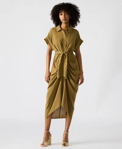 Steve Madden Women's Tori Tie-waist Short-sleeve Shirtdress