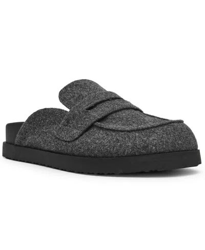 Steve Madden Women's Toryn Tailored Round-toe Slip-on Clogs In Grey Wool