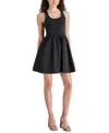 Steve Madden Tottenham Mixed Media Mini Dress In Black