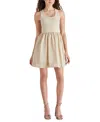 Steve Madden Tottenham Mixed Media Mini Dress In Sandy Beig